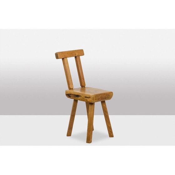 Image 1 of Ensemble de 10 chaises vintage en chêne et hêtre naturel pour Mobichalet, Belgique 1960