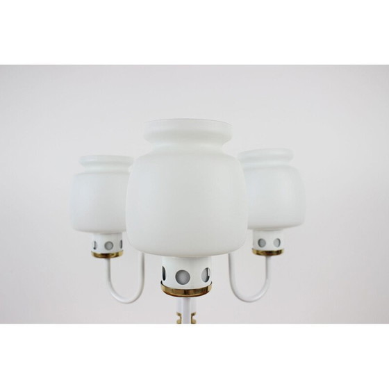 Image 1 of Paire de lampes de table vintage en verre et laiton par Drukov Up, Tchèque 1970