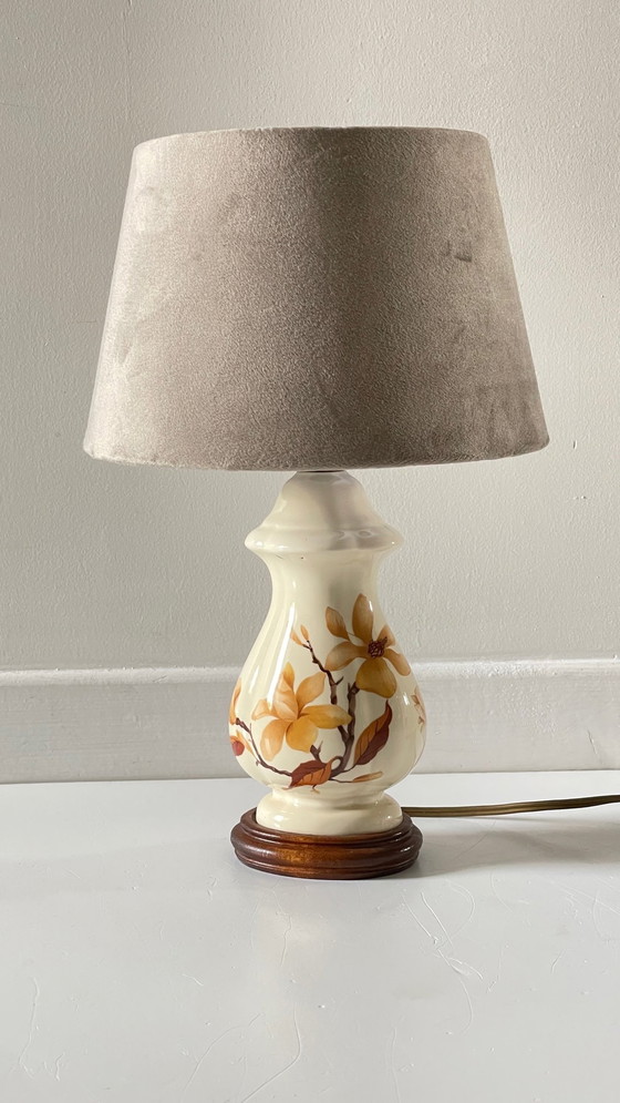 Image 1 of Lampe Céramique Italienne Fleurs D’Arum