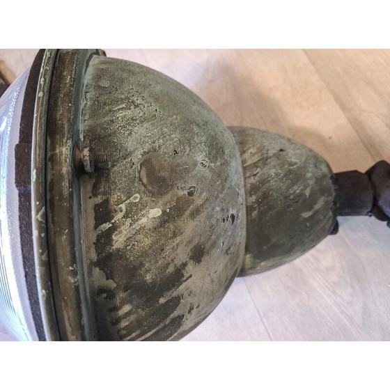 Image 1 of Lampadaire vintage en cuivre et verre, 1920