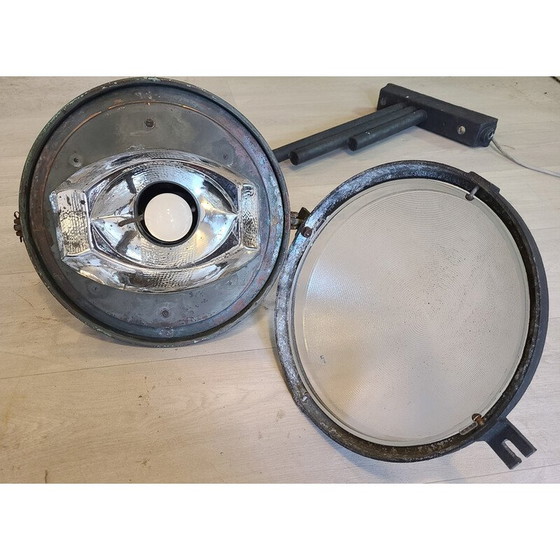 Image 1 of Lampadaire vintage en cuivre et verre, 1920