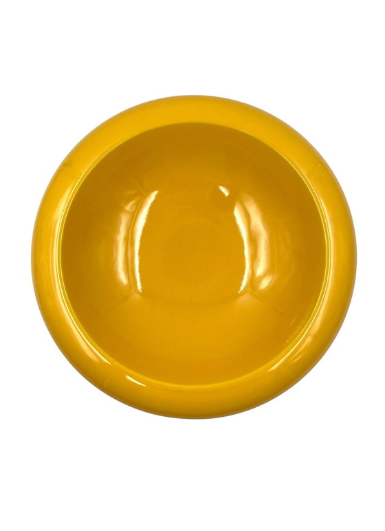 Image 1 of Space Age Large Yellow Ceramic Centerpiece / Vide Poche, Sicart Italy 1970S