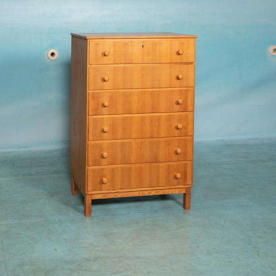 Image 1 of Commode vintage Suède 1960s, tallboy chest