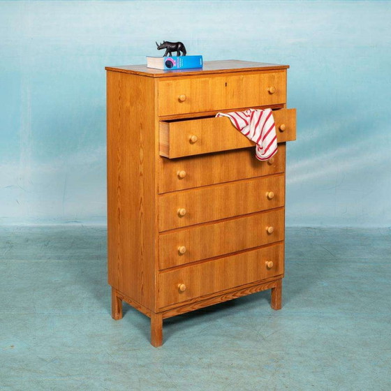 Image 1 of Commode vintage Suède 1960s, tallboy chest