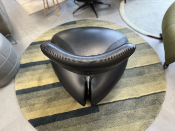 Image 1 of Leolux Pallone Fauteuil en cuir noir