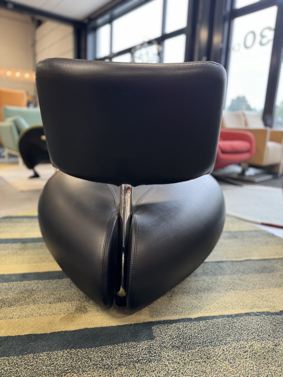 Image 1 of Leolux Pallone Fauteuil en cuir noir