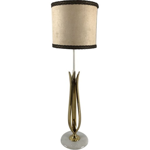 Lampe de table vintage en marbre et laiton de Arredoluce, Italie 1950