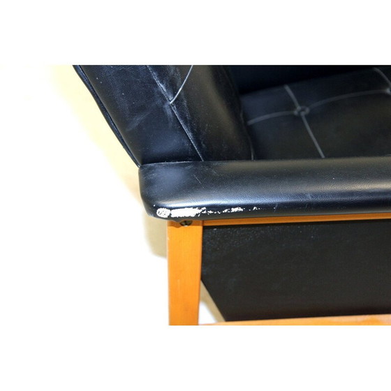 Image 1 of Fauteuil scandinave vintage en simili cuir, Suède 1950