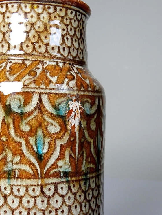 Image 1 of Grand Vase Poterie Artisanale & Traditionnelle Marocaine Safi Ancien Xxe