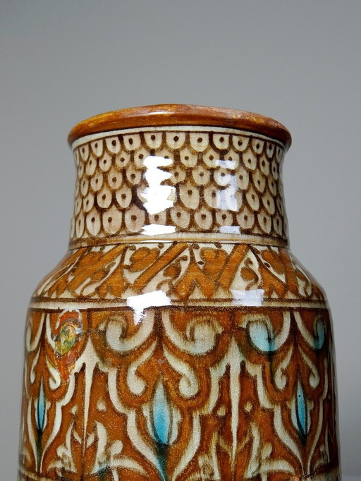 Grand Vase Poterie Artisanale & Traditionnelle Marocaine Safi Ancien Xxe