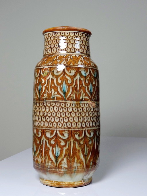 Grand Vase Poterie Artisanale & Traditionnelle Marocaine Safi Ancien Xxe