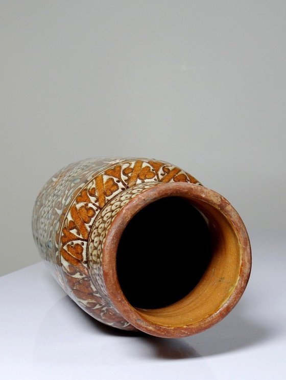 Image 1 of Grand Vase Poterie Artisanale & Traditionnelle Marocaine Safi Ancien Xxe