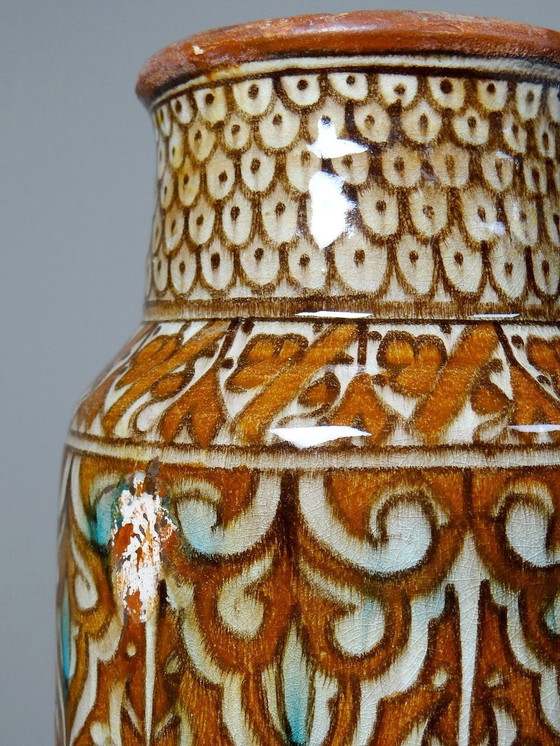 Image 1 of Grand Vase Poterie Artisanale & Traditionnelle Marocaine Safi Ancien Xxe