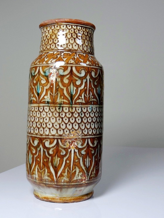 Image 1 of Grand Vase Poterie Artisanale & Traditionnelle Marocaine Safi Ancien Xxe