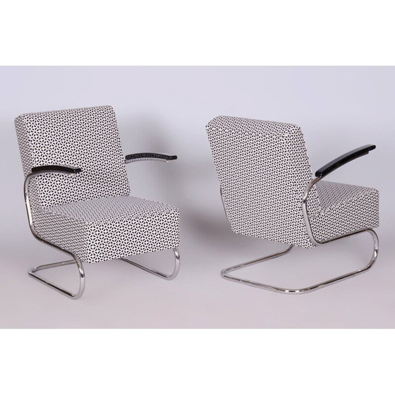 Image 1 of Paire de fauteuils Bauhaus vintage en acier chromé par Mücke Melder, Tchécoslovaquie 1930