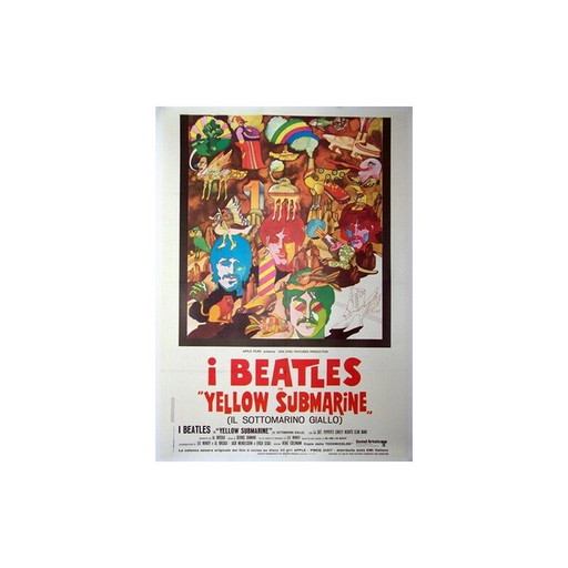  "Yellow Submarine" Affiche de cinéma italienne des Beatles - 1968