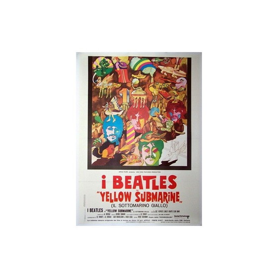 Image 1 of  "Yellow Submarine" Affiche de cinéma italienne des Beatles - 1968