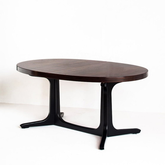 Image 1 of Table vintage en chêne et bois d'orme avec rallonge, France 1970