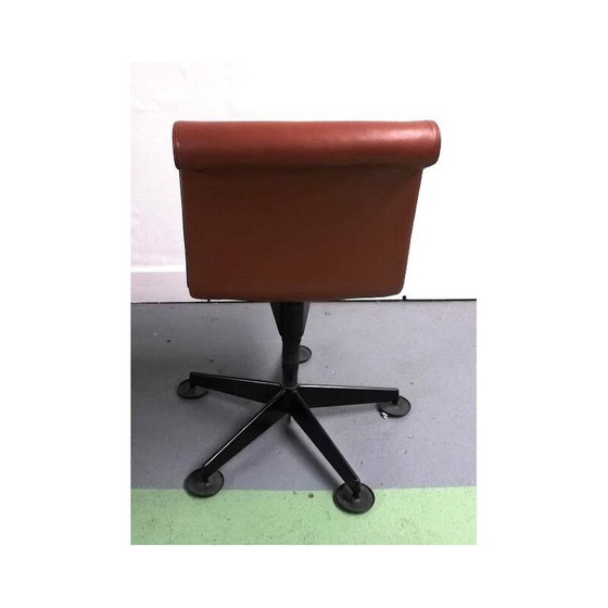 Image 1 of Chaise de bureau vintage en cuir par Sapper pour Knoll