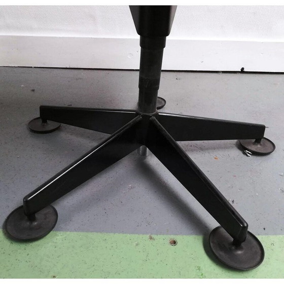 Image 1 of Chaise de bureau vintage en cuir par Sapper pour Knoll