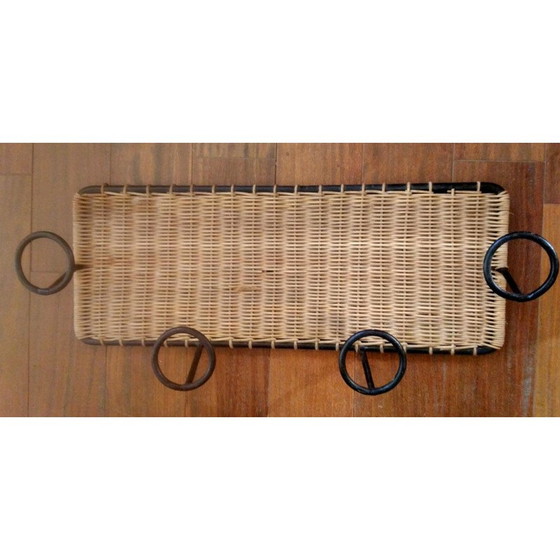 Image 1 of Porte-manteau vintage en rotin, 1950