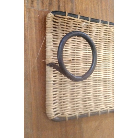 Image 1 of Porte-manteau vintage en rotin, 1950