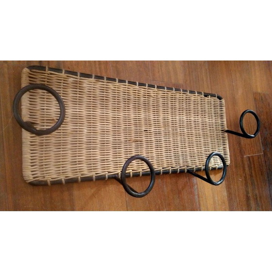 Image 1 of Porte-manteau vintage en rotin, 1950
