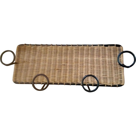 Image 1 of Porte-manteau vintage en rotin, 1950