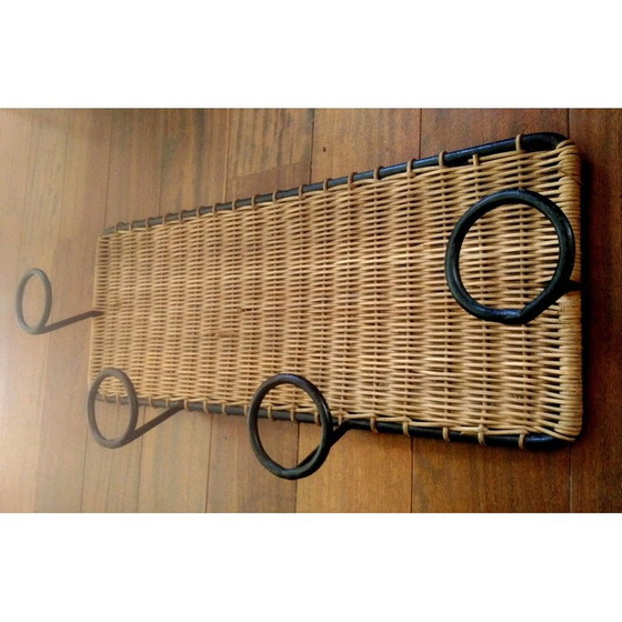 Image 1 of Porte-manteau vintage en rotin, 1950