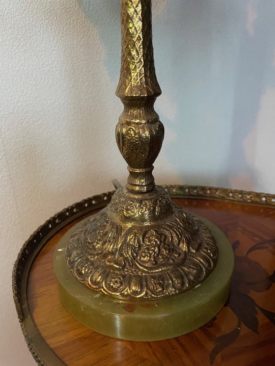 Image 1 of Lampe de table en métal doré, 19e-20e siècle