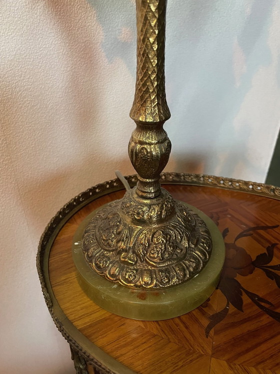 Image 1 of Lampe de table en métal doré, 19e-20e siècle