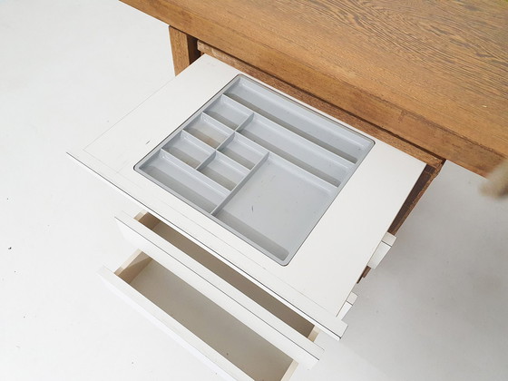 Image 1 of Grand bureau en wengé, attribué à 'T Spectrum', Pays-Bas, années 50