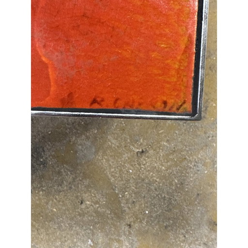 Table basse vintage en fausses céramiques de lave par Roger Capron
