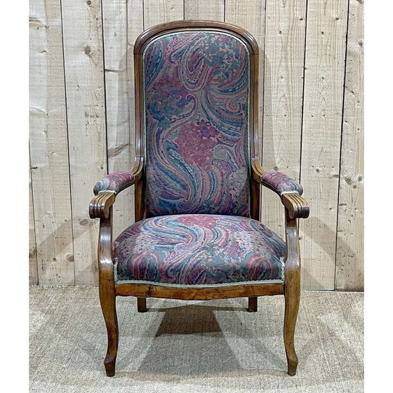 Image 1 of Fauteuil vintage Voltaire en noyer, 1930