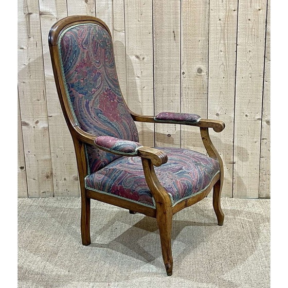 Image 1 of Fauteuil vintage Voltaire en noyer, 1930
