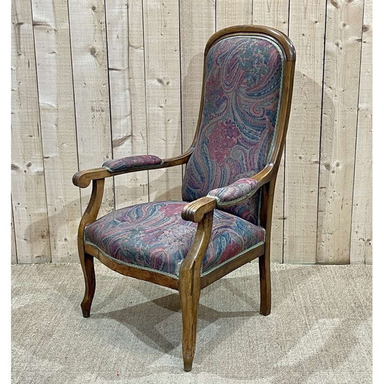 Image 1 of Fauteuil vintage Voltaire en noyer, 1930