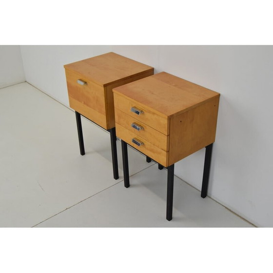 Image 1 of Paire de tables de nuit minimalistes du Mid Century par Up Zavody Bucovice, Tchécoslovaquie 1970
