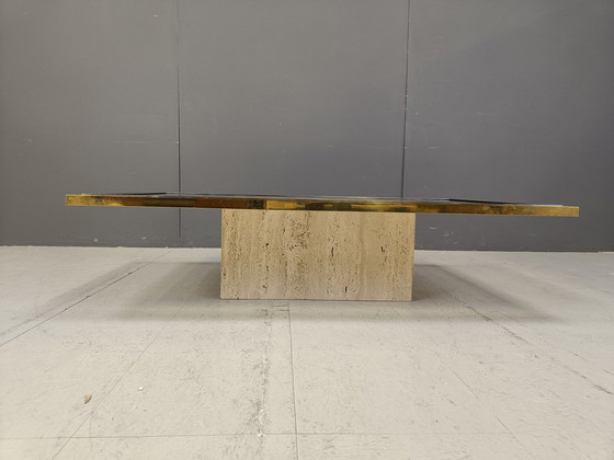 Image 1 of Table basse en laiton gravé par Roger Vanhevel, 1970S