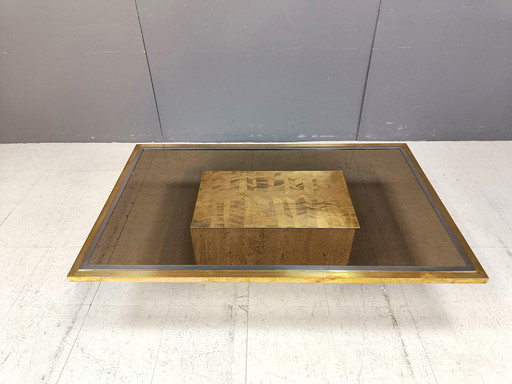 Table basse en laiton gravé par Roger Vanhevel, 1970S