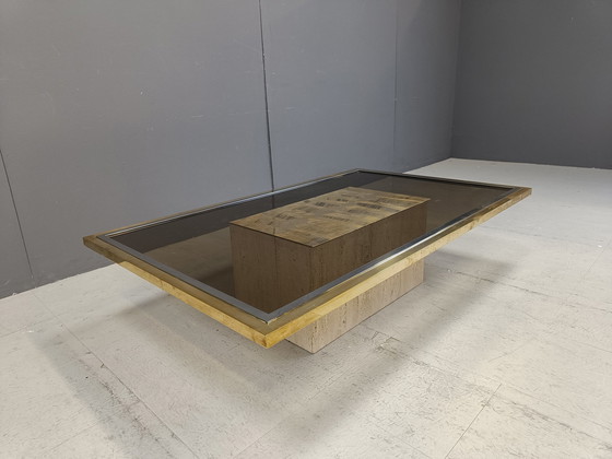 Image 1 of Table basse en laiton gravé par Roger Vanhevel, 1970S