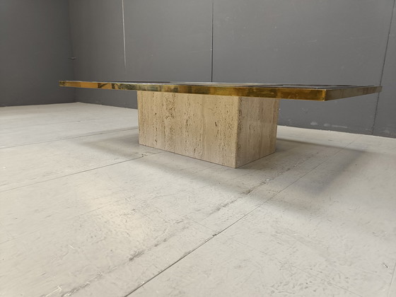 Image 1 of Table basse en laiton gravé par Roger Vanhevel, 1970S