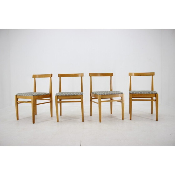 Image 1 of Ensemble de 4 chaises de salle à manger vintage en bois, Tchécoslovaquie 1960