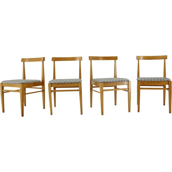 Image 1 of Ensemble de 4 chaises de salle à manger vintage en bois, Tchécoslovaquie 1960