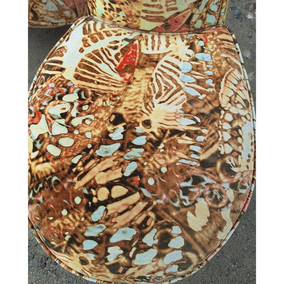 Image 1 of Paire de fauteuils vintage en velours multicolore pour Bretz, Allemagne 1990