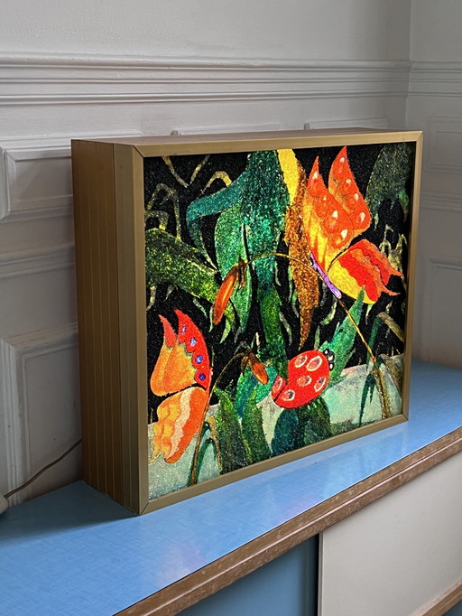 Tableau Lampe Lumineux Américaine Année 70