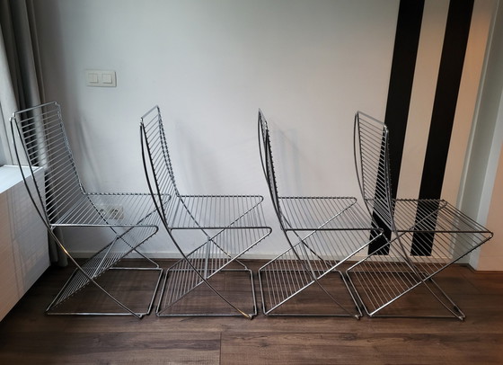 Image 1 of Set Of 4 Wire Chair dans le style de Till Behrens des années 1980