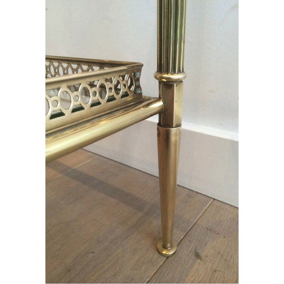 Image 1 of Table basse vintage néoclassique en laiton, 1940