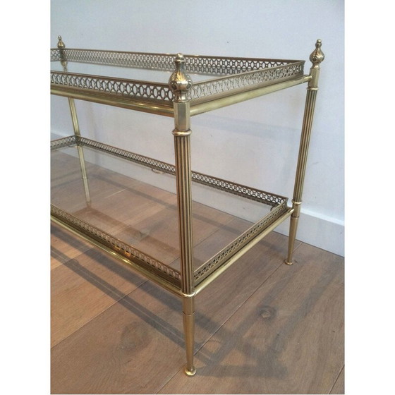 Image 1 of Table basse vintage néoclassique en laiton, 1940