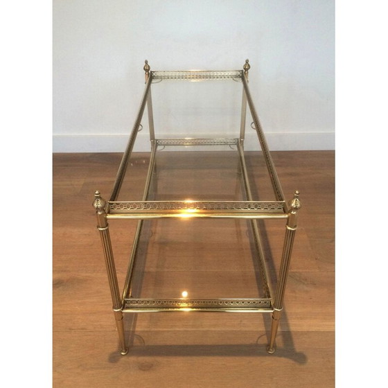Image 1 of Table basse vintage néoclassique en laiton, 1940