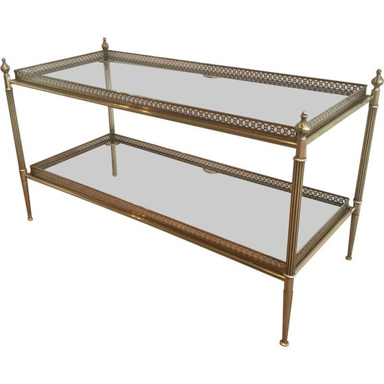 Image 1 of Table basse vintage néoclassique en laiton, 1940